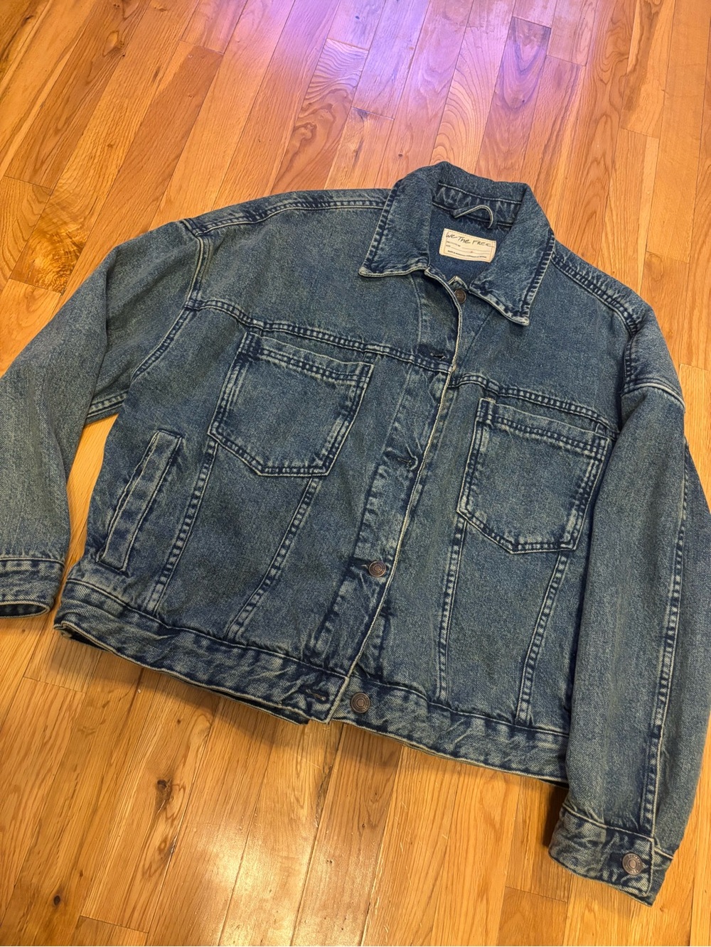 We The Free Opal Swing Blue Denim Jean Jacket